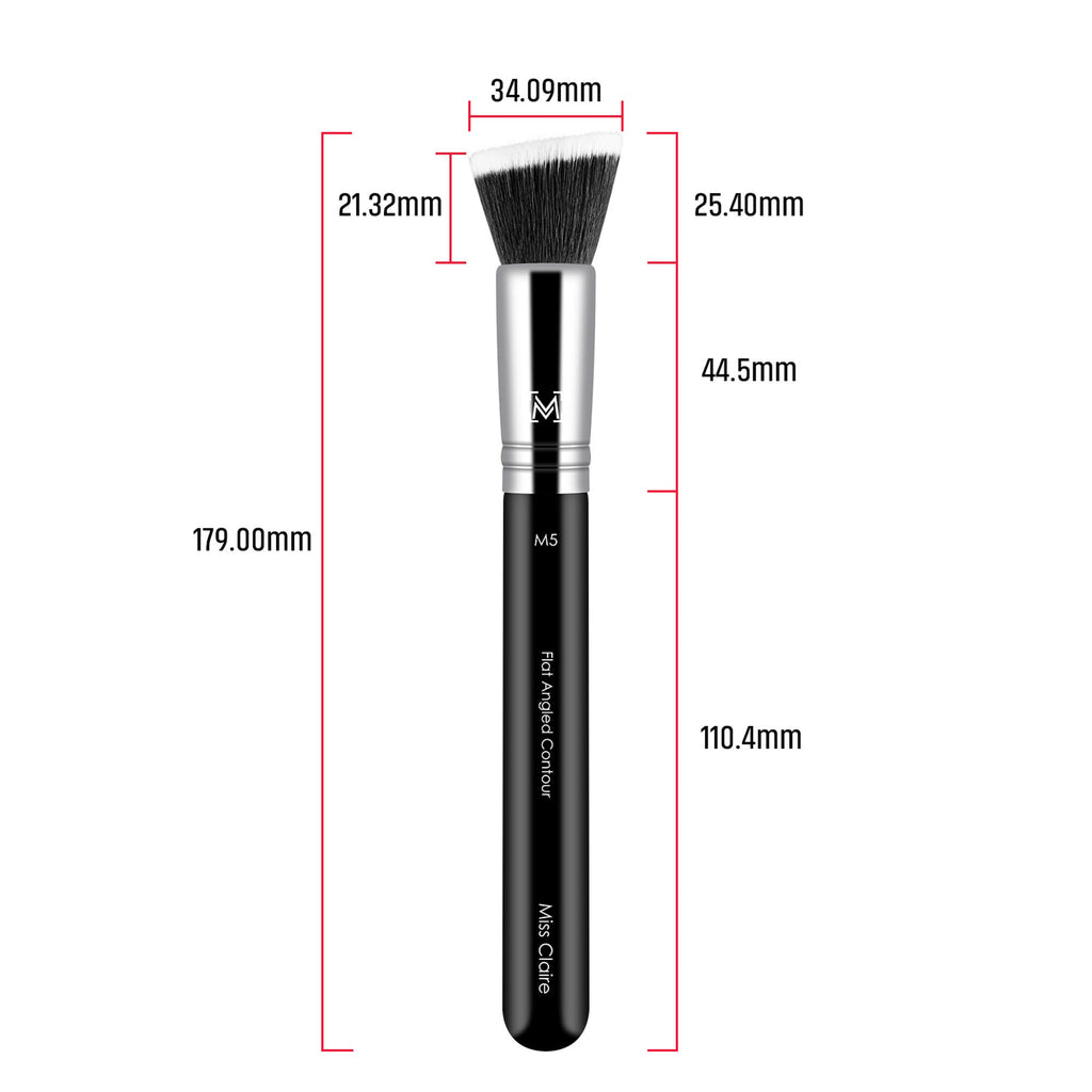 Miss Claire M5 - Flat Angled Contour Brush - Chrome