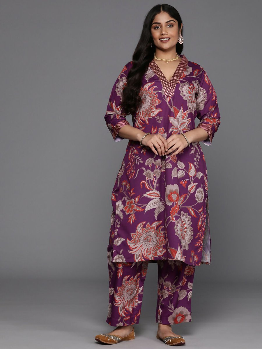 Ahalyaa Women's Traditional wear Kurta Set - Purple