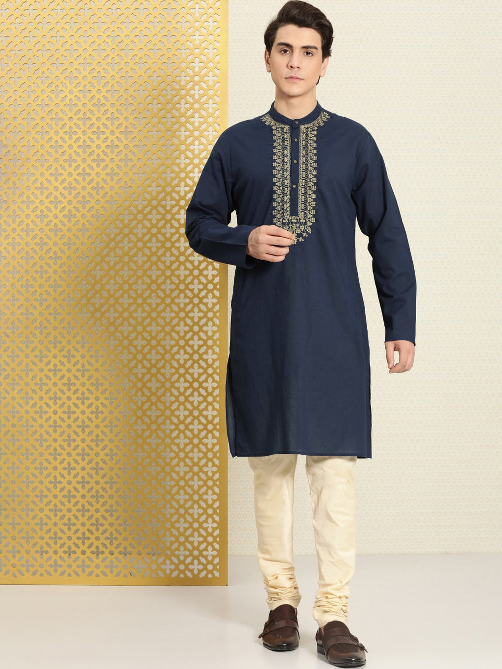 House of Pataudi Men Pure Cotton Yoke Design Jashn Kurta