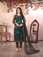 Anaita Green Embroidered Net Salwar Suit - Distacart