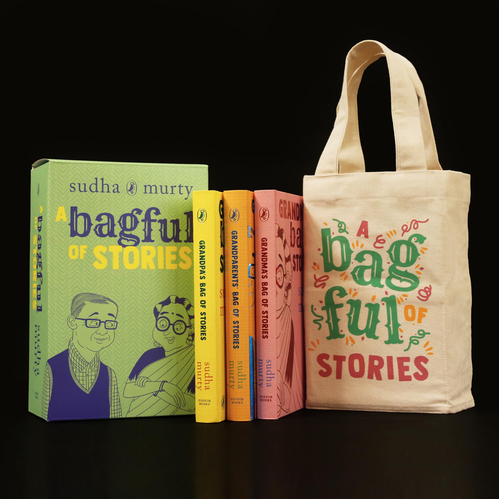 A Bagful of Stories: A Gift Edition Boxset of Grandma’s, Grandpa’s and Grandparents’ Bag of Stories by Sudha Murty