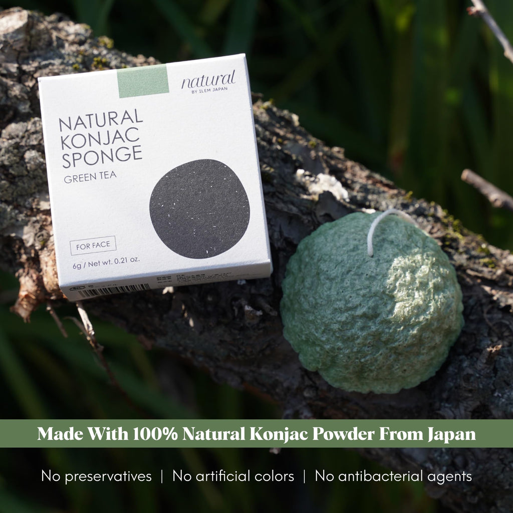 ILEM JAPAN Natural Konjac Sponge Face (Green Tea)