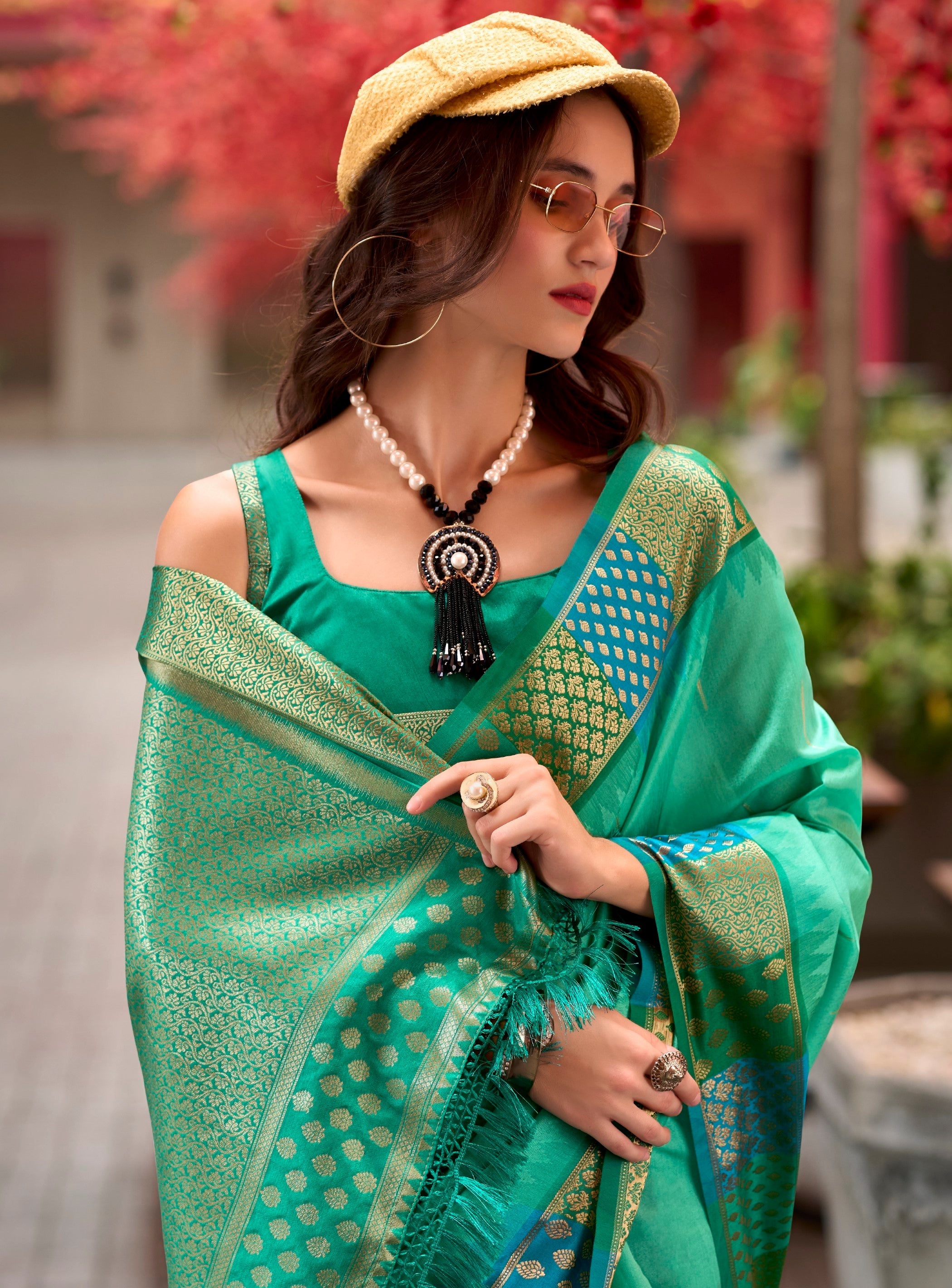 Anaita Light Green Designer Weaving Pure Silk Saree With Blouse - Distacart