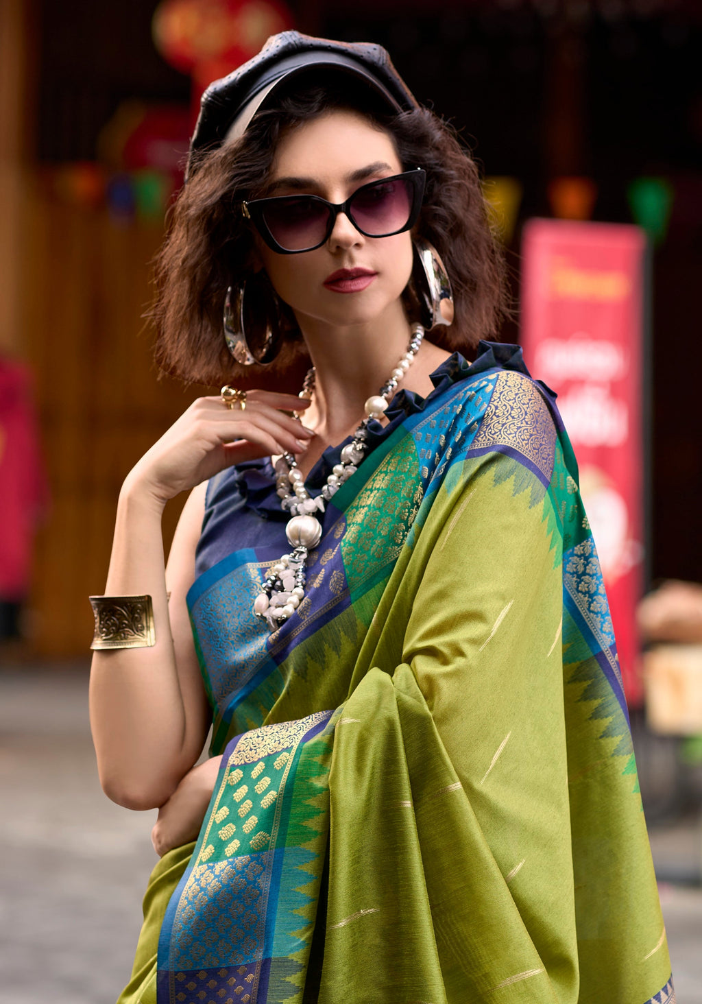 Anaita Green Designer Weaving Pure Silk Saree With Blouse - Distacart