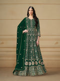 Anaita Green Embroidered Faux Georgette Anarkali Suit - Distacart