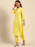 Sangria Women Chanderi Silk Kurta With Salwar & With Dupatta