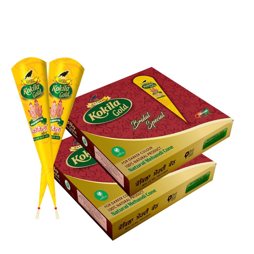 Kokila Bridal Special Premium Gold Mehendi Cones