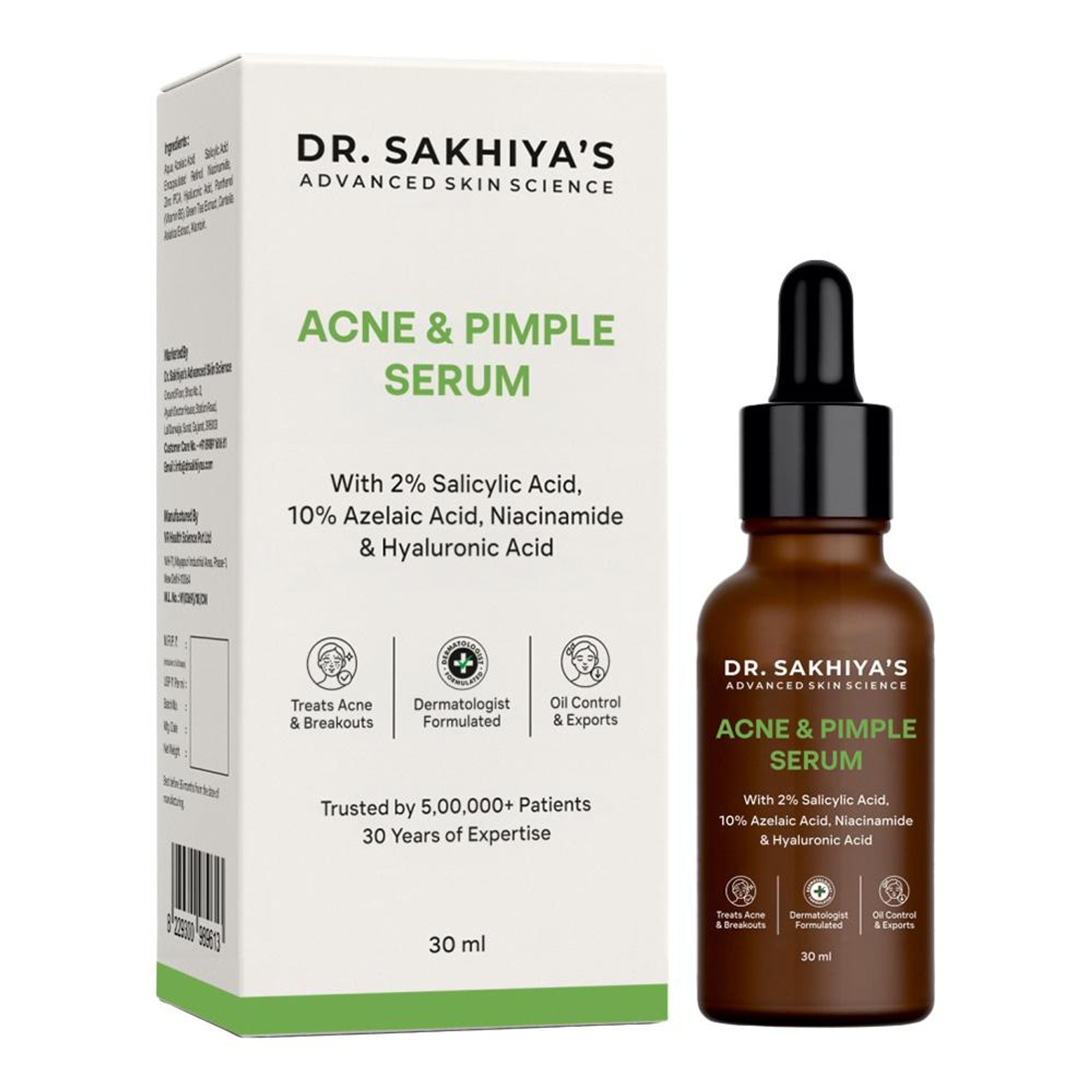 Dr.Sakhiya 2% Salicylic Acid Serum Anti-Acne Treatment for Pimples & Clogged Pores