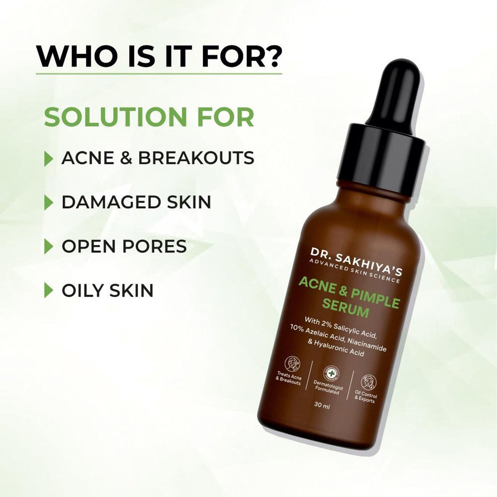 Dr.Sakhiya 2% Salicylic Acid Serum Anti-Acne Treatment for Pimples & Clogged Pores - Distacart