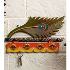 Jaipur Crafts Beautiful MorPankhi Wooden Key Holder