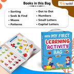 My First Learning Activity Bag : Educational activity books, Activity Bag for early learners, Kid's activity bag set-Ages 3-12, Mazes, Small Letters, Capital Letter and more | Activity Books