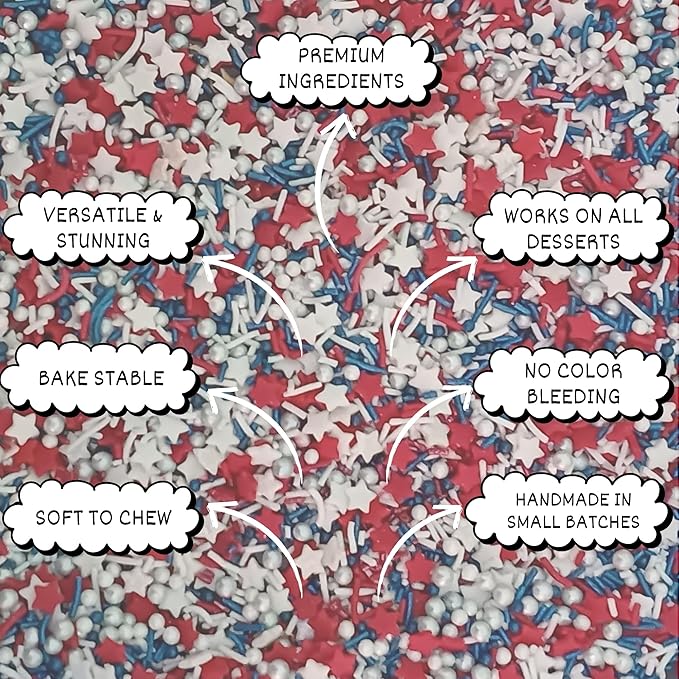patriotic sprinkles for decoration 05 120 gm