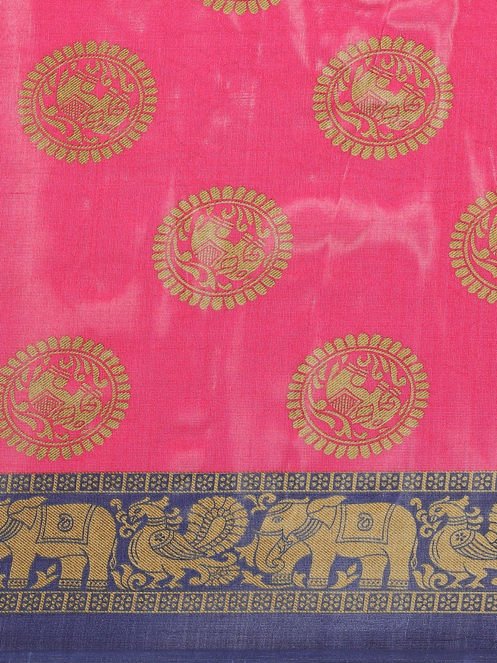 Saree Mall Pink & Beige Printed Bhagalpuri Saree - Distacart