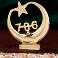 Estele Gold-Polished Spiritual 786 Chand Taara Idol for Home Decorative/ Car Dashboard - Distacart