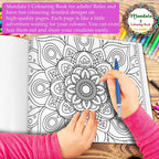 Art Therapy Mandala Adult Colouring Book 1: Mandala Colouring Book, Adult Coloring Book Kit with 12 Sketch Pens, Fun for Adults, Relaxing Coloring workbook