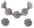 Silver-Plated Alloy Oxidised Rose Shape Necklace - The Pari