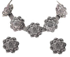 Silver-Plated Alloy Oxidised Rose Shape Necklace - The Pari