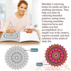 Art Therapy Mandala Adult Colouring Book 1: Mandala Colouring Book, Adult Coloring Book Kit with 12 Sketch Pens, Fun for Adults, Relaxing Coloring workbook