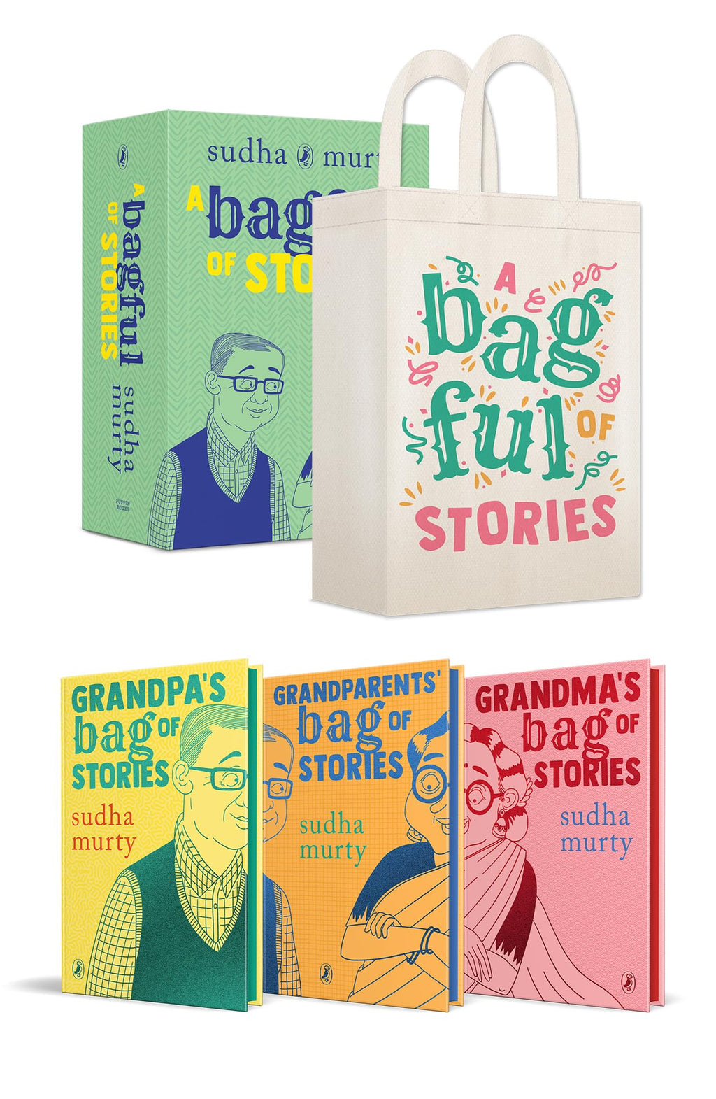 A Bagful of Stories: A Gift Edition Boxset of Grandma’s, Grandpa’s and Grandparents’ Bag of Stories by Sudha Murty