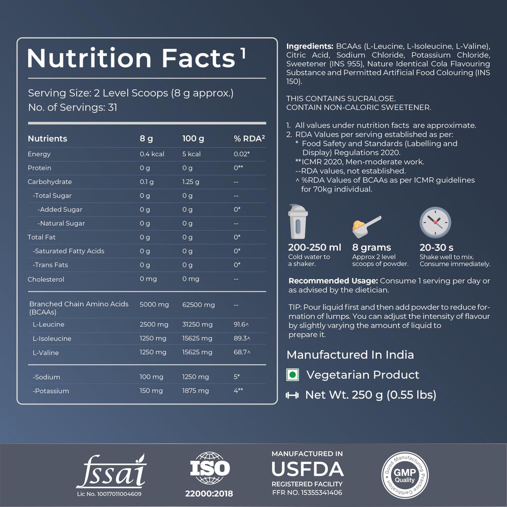 Nutrabay Gold BCAA 2:1:1 with Electrolytes - Cola