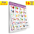 ENGLISH-HINDI Chart For Kids (16 Charts ) 36 x 50 cm - Children Spiral Wall Picture Chart