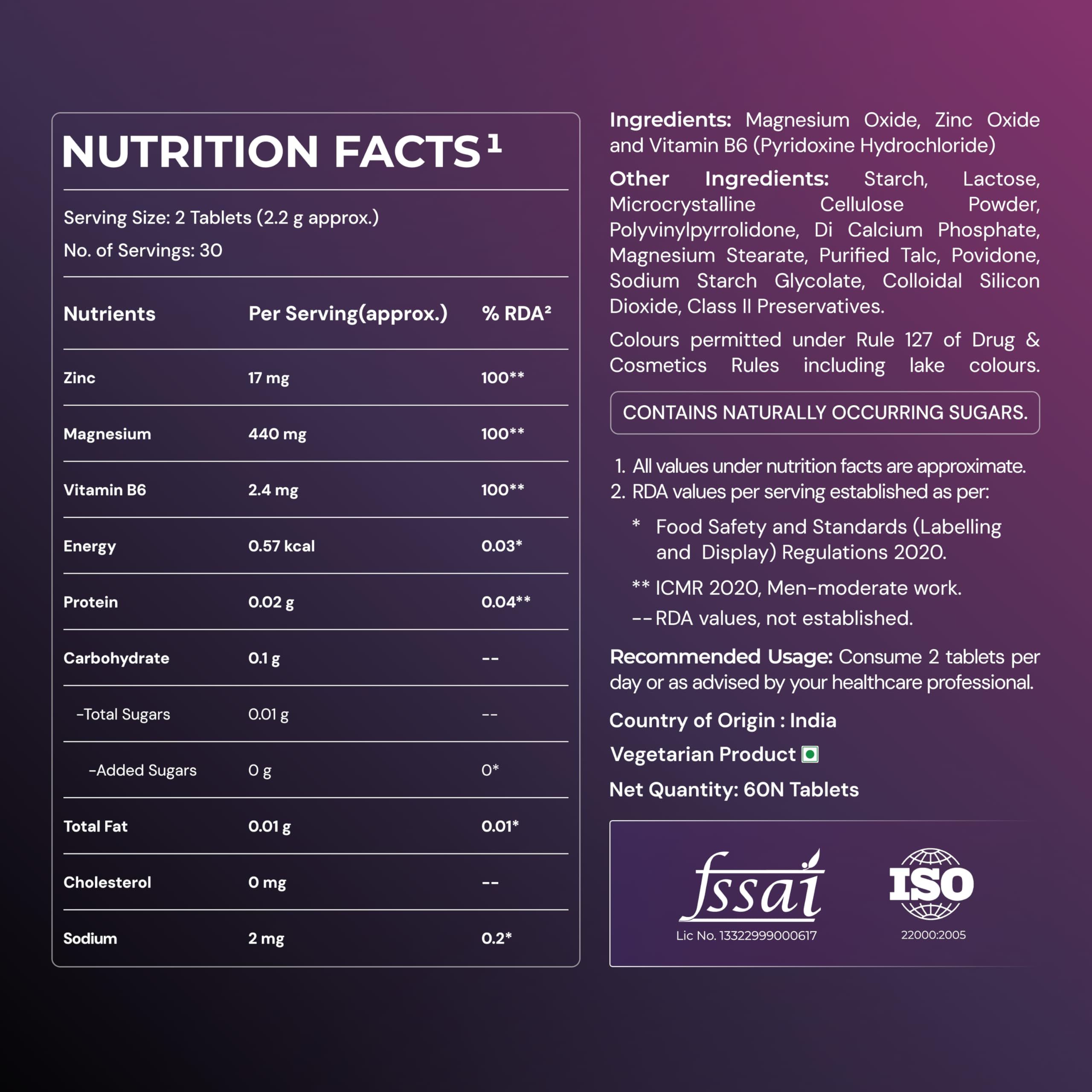 Nutrabay Zinc+ Magnesium B6 - 60 Tablets