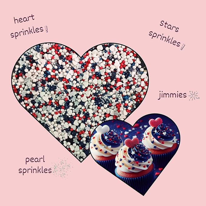 patriotic sprinkles for decoration 07 120 gm