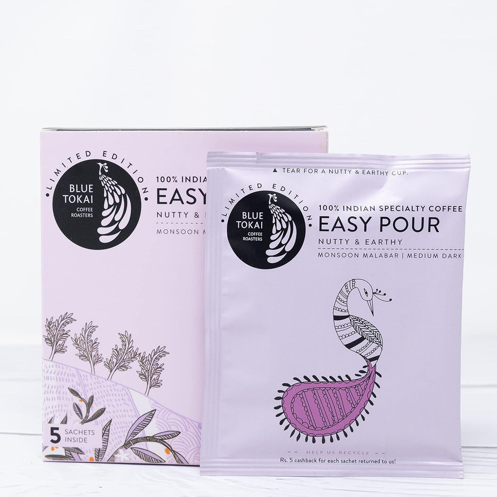 Blue Tokai Monsoon Malabar Medium-Dark Roast Easy Pour Sachets