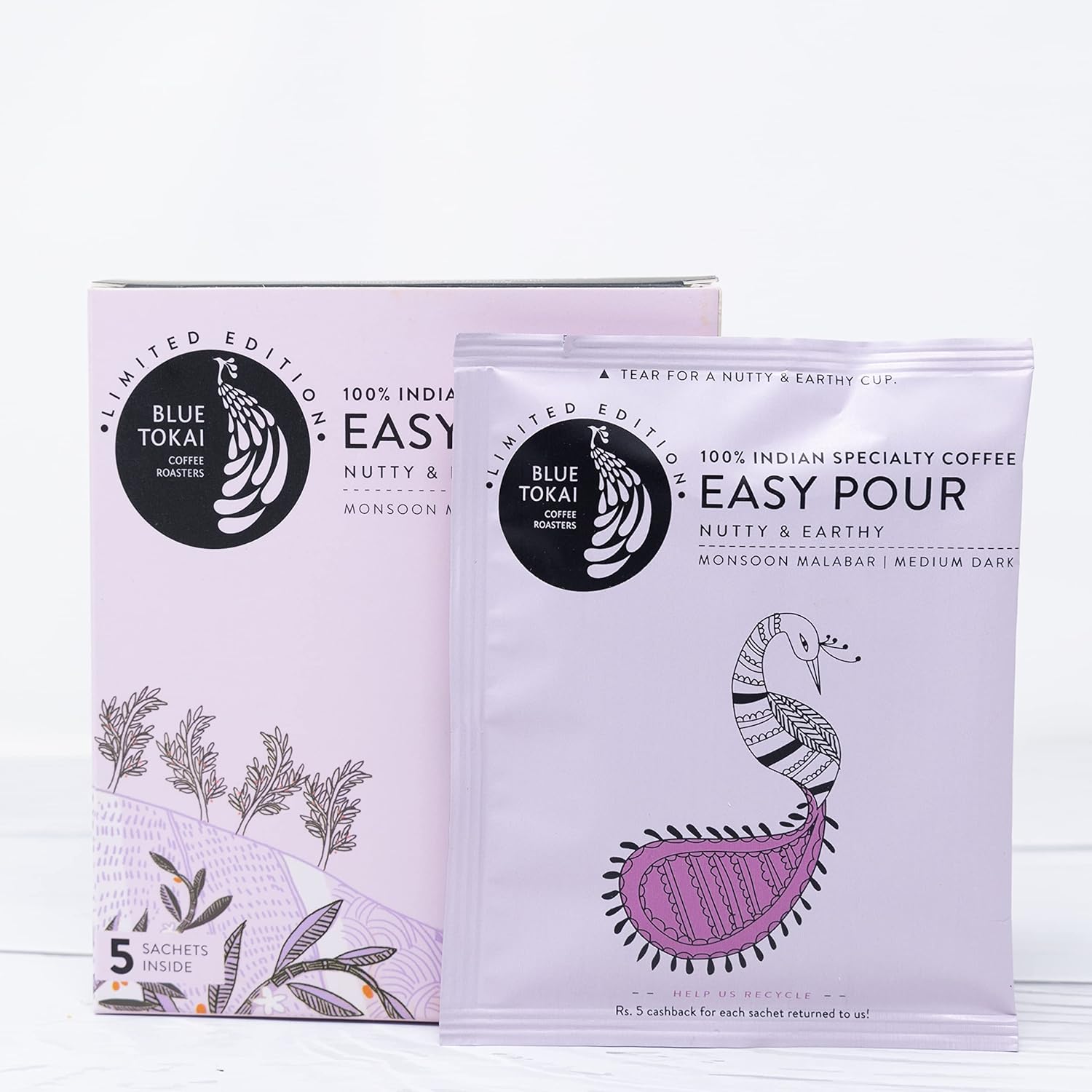 Blue Tokai Monsoon Malabar Medium-Dark Roast Easy Pour Sachets