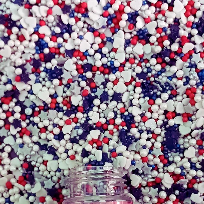 patriotic sprinkles for decoration 07 120 gm