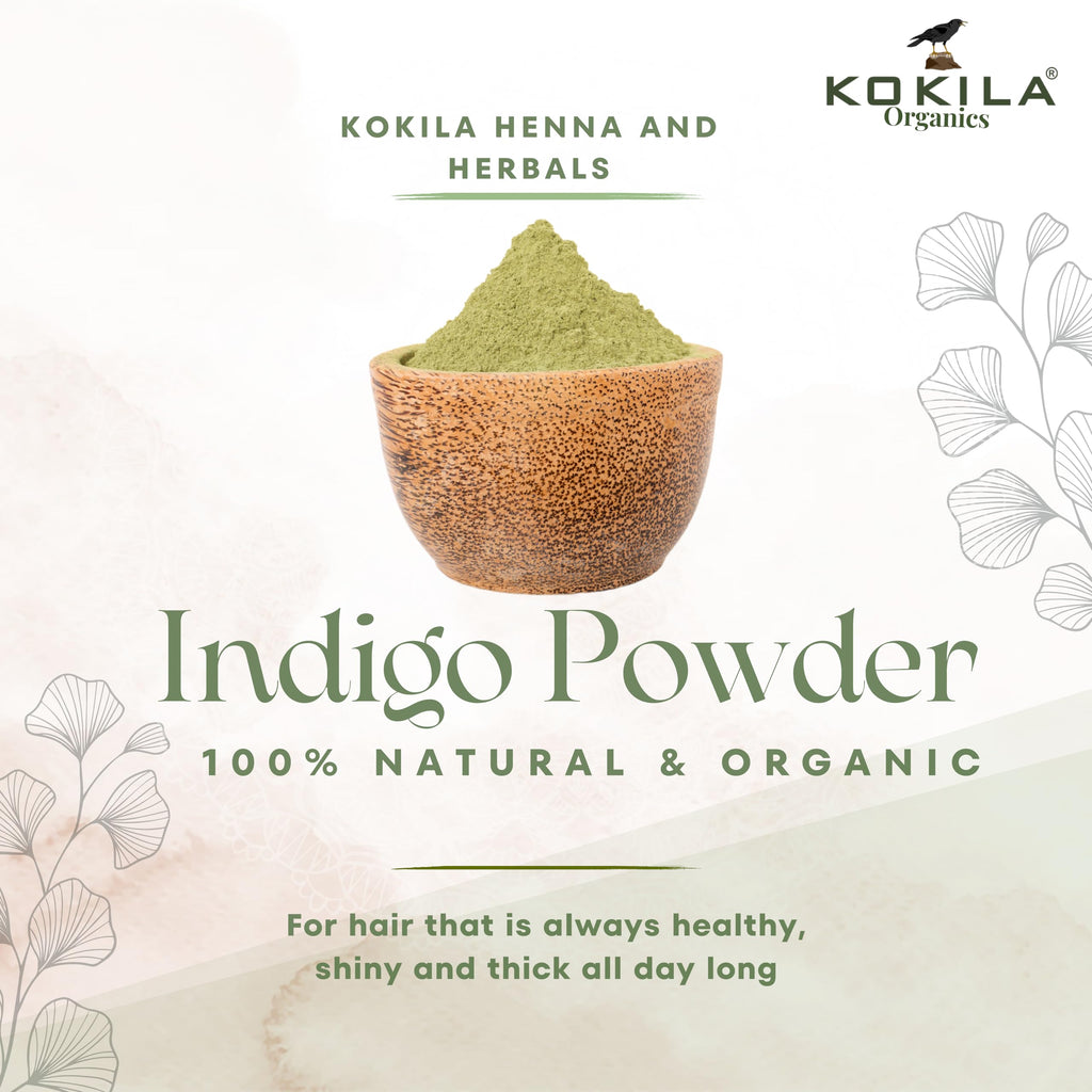 Kokila Indigo Powder 100% Naturals & Organic Hair Coloring, Protects Hair From Damage