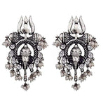 Silver-Plated Alloy Oxidised Ganesh Ji Shape Necklace - The Pari