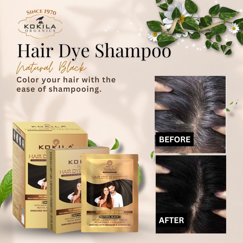 Kokila Unisex Hair Color Shampoo Sachet
