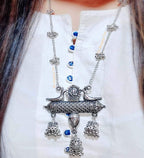 Silver-Plated Alloy Long Designer Oxidised Necklace - The Pari