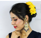 Yellow Velvet Rose Gajra