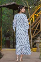Juniper Women's Women Beautiful Grey Checked Tiered Dress - Distacart