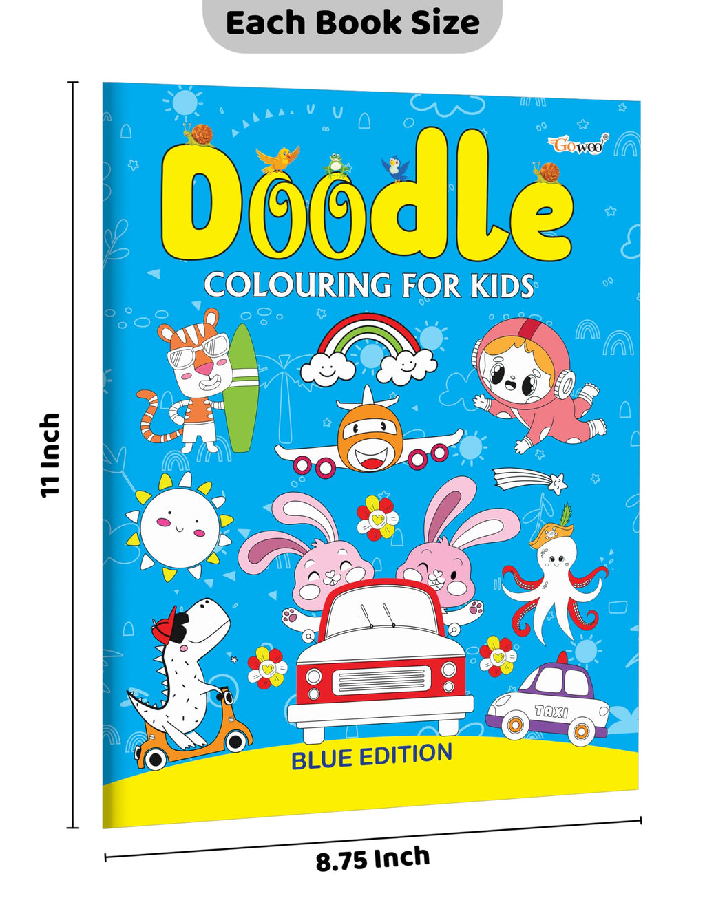 Doodle Colouring for kids - Blue Edition : Kids Colouring book, Colouring book for Toddlers, Fun learning colouring book, Colouring book for young learners