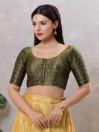 Joban Fashion Women Silk Black Stitched Blouse