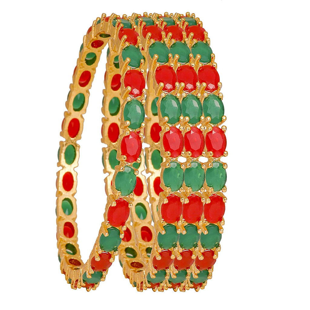 Gold-Plated Alloy Multi Ad 4 Bangles Set - The Pari - Distacart