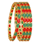 Gold-Plated Alloy Multi Ad 4 Bangles Set - The Pari - Distacart