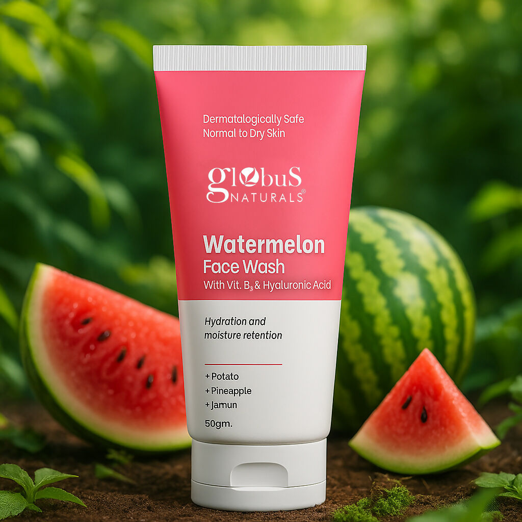 Globus Naturals Watermelon Face Wash with Vitamin B3 & Hyaluronic Acid - Distacart