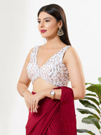 Joban Fashion Copper Sequence Padded Blouse With V Neck Sleeveless - Distacart