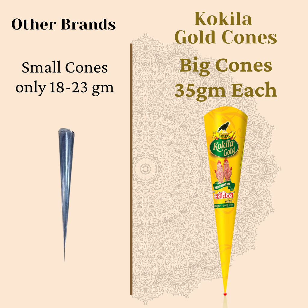 Kokila Bridal Special Premium Gold Mehendi Cones