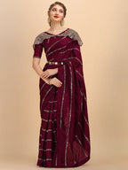 Sangria Women Burgundy Sarees - Distacart