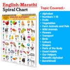ENGLISH-MARATHI Chart For Kids (16 Charts ) 36 x 50 cm - Children Spiral Wall Picture Chart