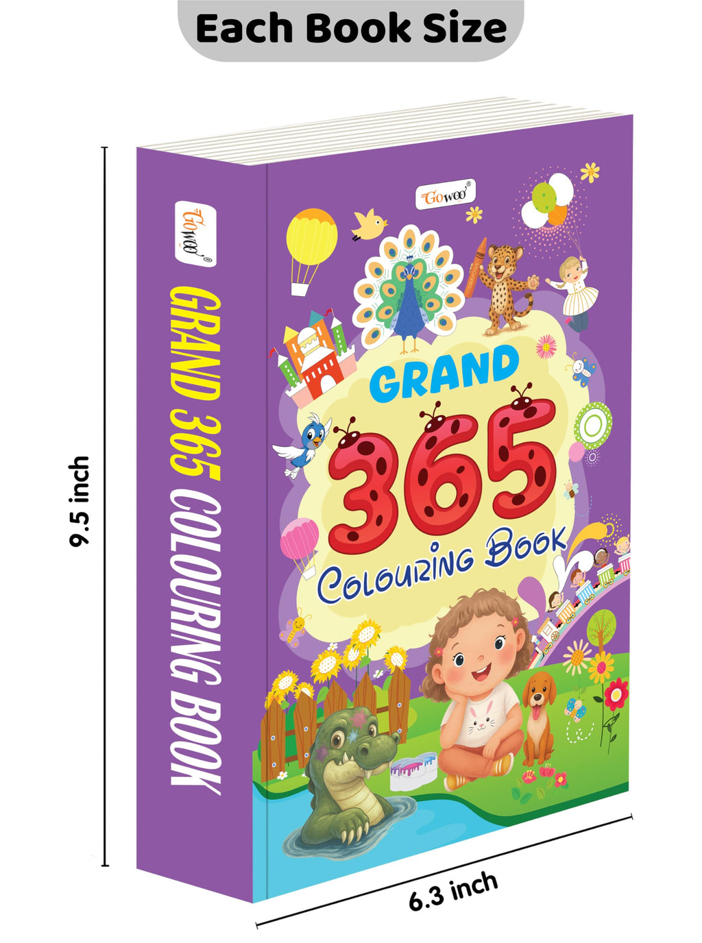GRAND - 365 Colouring Book :- learn with colouring, creative learning for toddlers, preschool colouring book, educational book for kids, toddler fun book, simple colouring book for kids