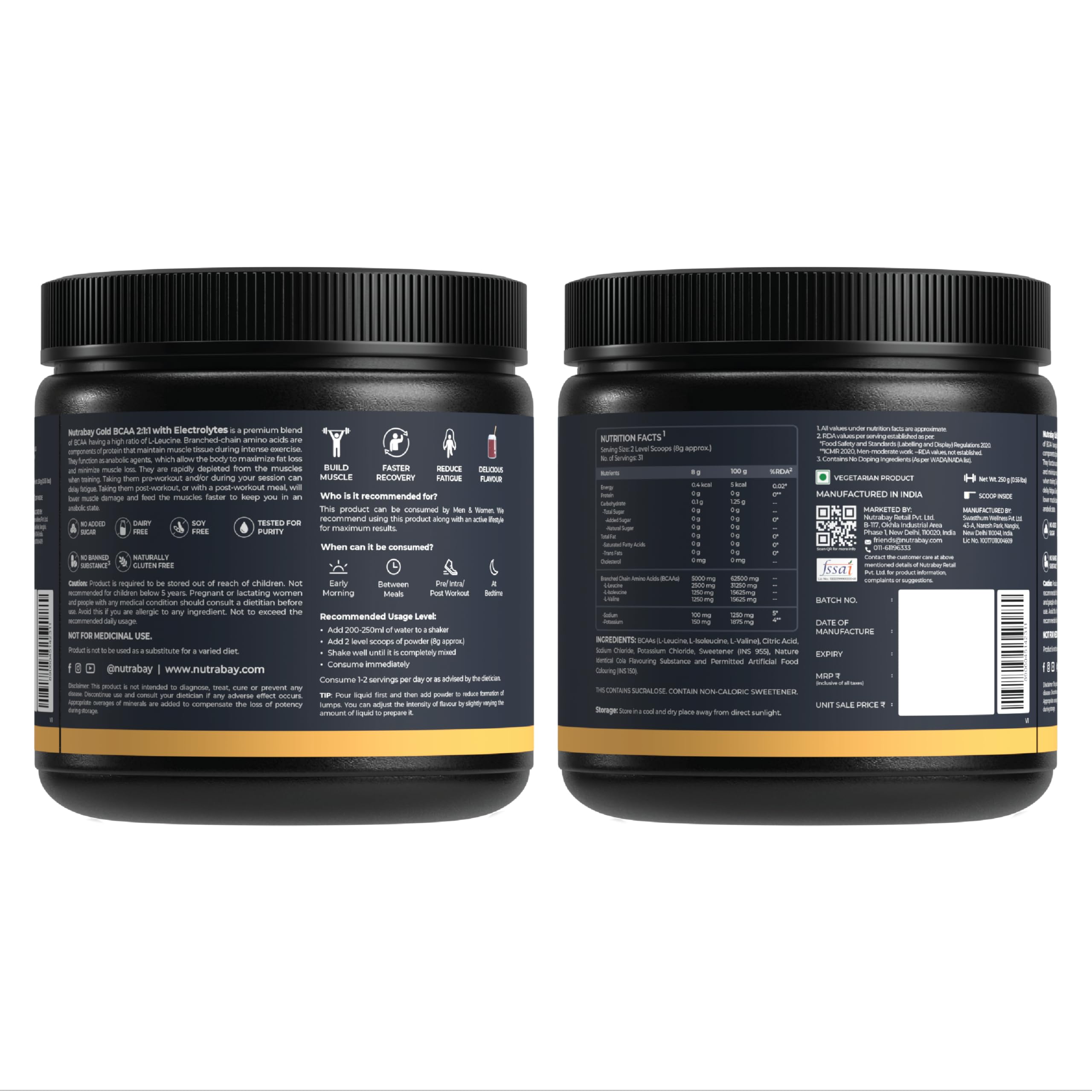 Nutrabay Gold BCAA 2:1:1 with Electrolytes - Cola