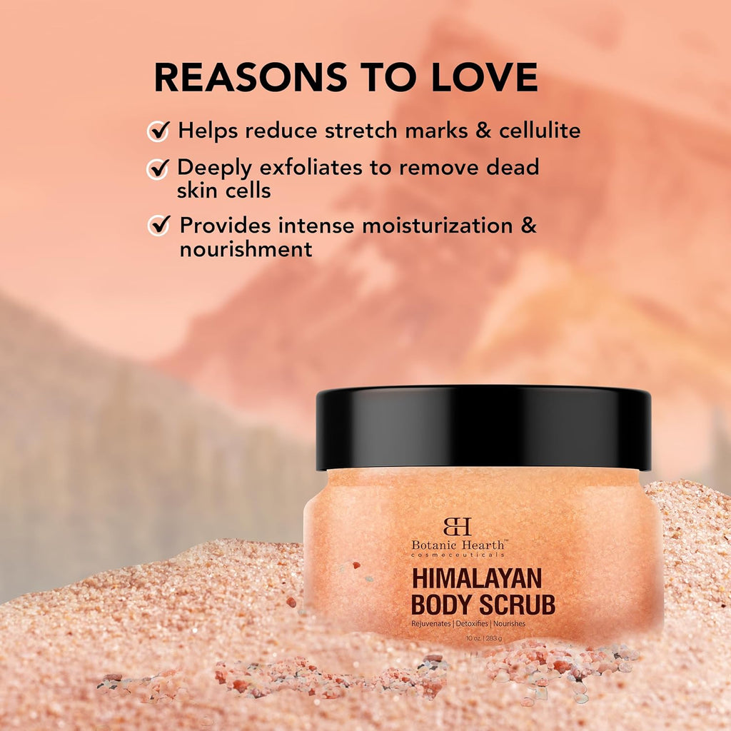Himalayan Body Scrub with Lychee Oil - Natural Exfoliating Body & Face Scrub for Acne, Cellulite, Scars, Moisturizing & Deep Cleansing Skin - Skin Care for Men and Women - Distacart