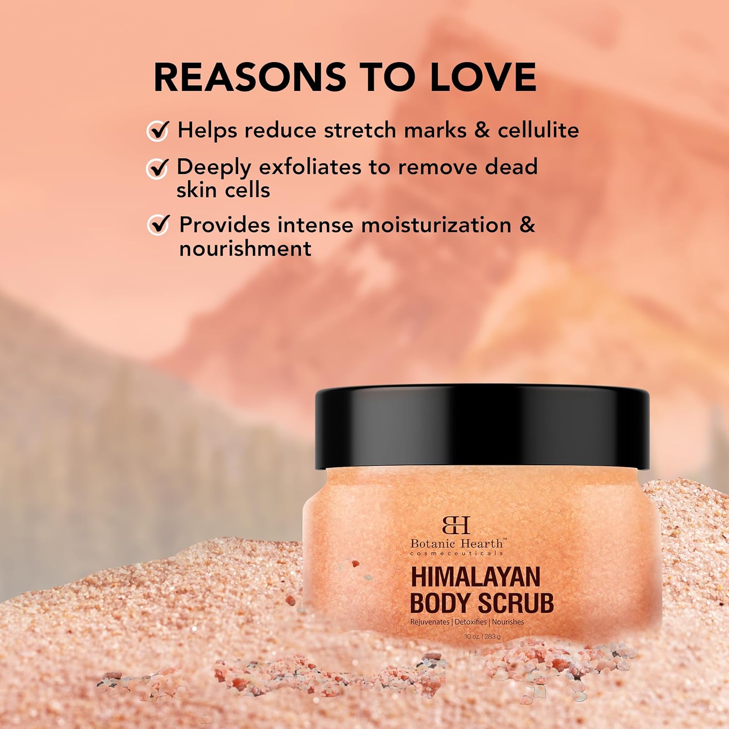 Himalayan Body Scrub with Lychee Oil - Natural Exfoliating Body & Face Scrub for Acne, Cellulite, Scars, Moisturizing & Deep Cleansing Skin - Skin Care for Men and Women - Distacart
