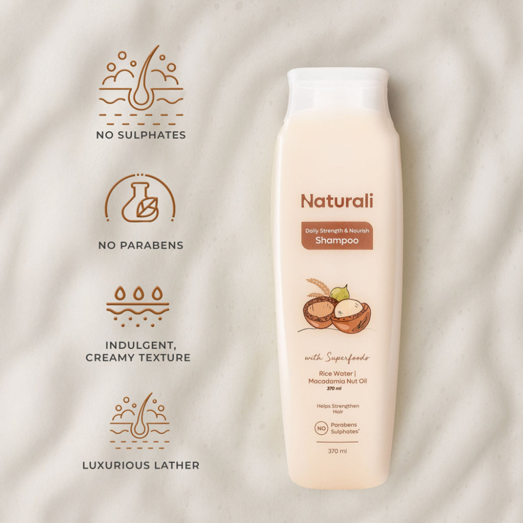 Naturali Daily Strength & Nourish Shampoo with Rice Water & Macadamia Nut Oil